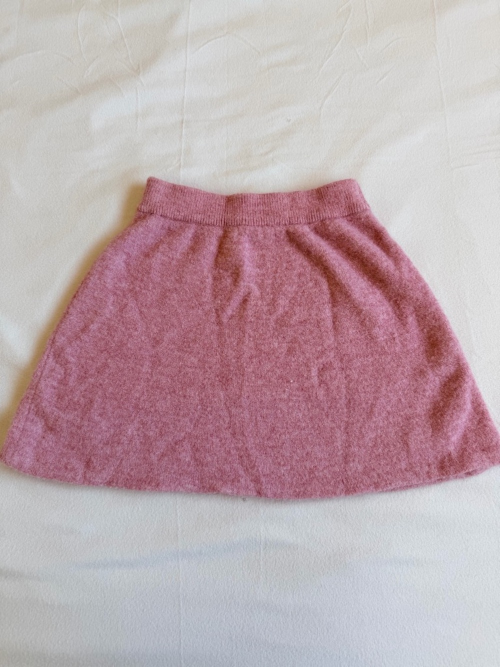 Nanushka Pink Knit Mini Skirt Soft Fuzzy Texture Cozy Chic